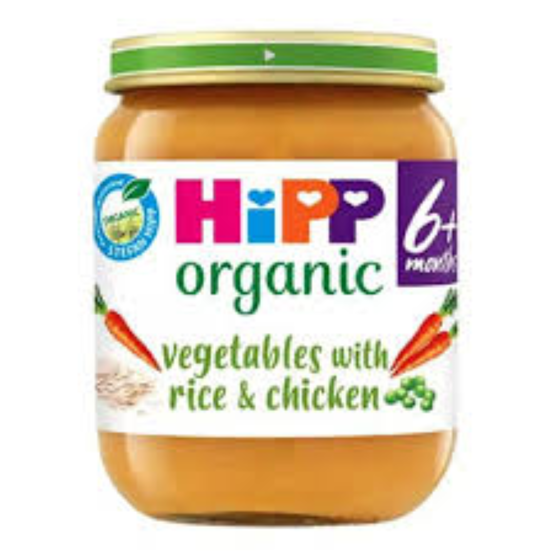 HIPP ORG VEG WITH RICE & CHICKEN 125G